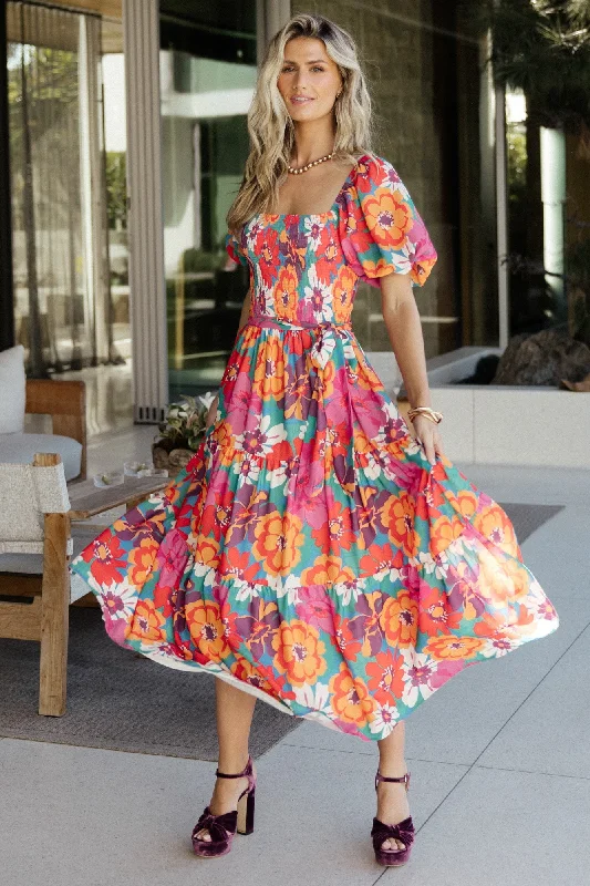 Midi dresses with button - front designs for a classic touch Mazatlan Maxi Dress | Multi Floral Midi dresses with button - front designs for a classic touch Mazatlan Maxi Dress | Multi Floral