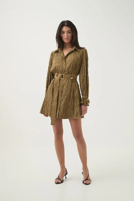 Mini dresses with belted waists for a defined silhouette Bays Crushed Pleat Mini Dress Mini dresses with belted waists for a defined silhouette Bays Crushed Pleat Mini Dress
