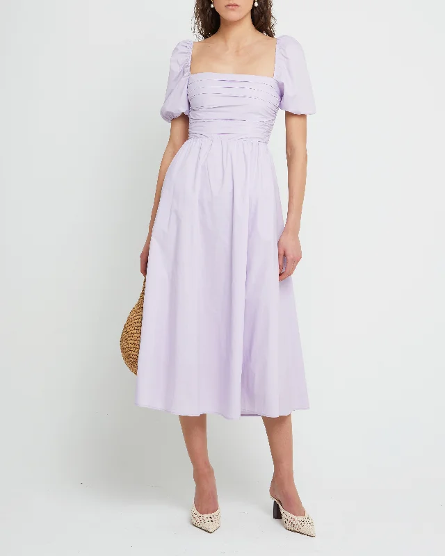 Midi dresses with puff sleeves for a vintage - inspired look River Dress