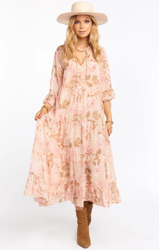 Midi dresses with metallic threads for a glamorous evening event Viola Maxi Dress ~ Hydrangea Blooms Midi dresses with metallic threads for a glamorous evening event Viola Maxi Dress ~ Hydrangea Blooms