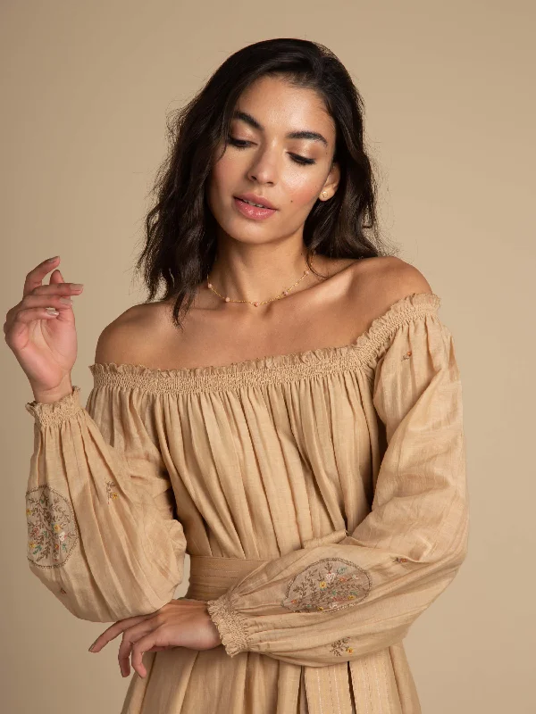 Midi dresses with mesh inserts for a trendy and breathable option Folklore Dress