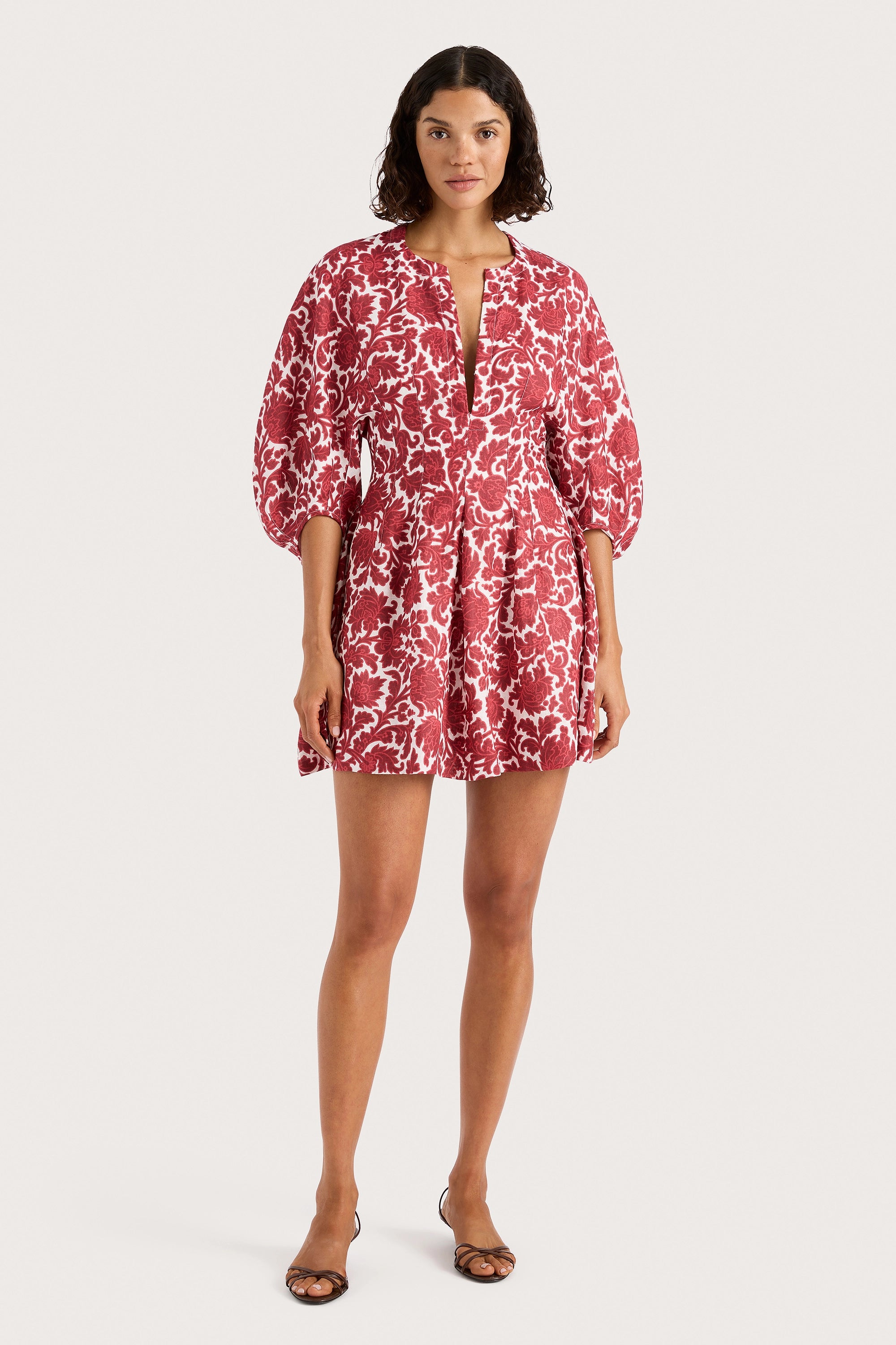 Mini dresses with keyhole necklines Soleil Mini Dress Heuchera Print