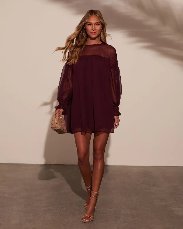 Mini dresses with V - necklines for a flattering shape Sweet Soirée Chiffon Shift Mini Dress Mini dresses with V - necklines for a flattering shape Sweet Soirée Chiffon Shift Mini Dress