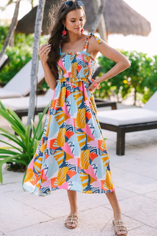 Midi dresses with empire waists for a flattering maternity option Can't Contain It Yellow Floral Midi Dress Midi dresses with empire waists for a flattering maternity option Can't Contain It Yellow Floral Midi Dress