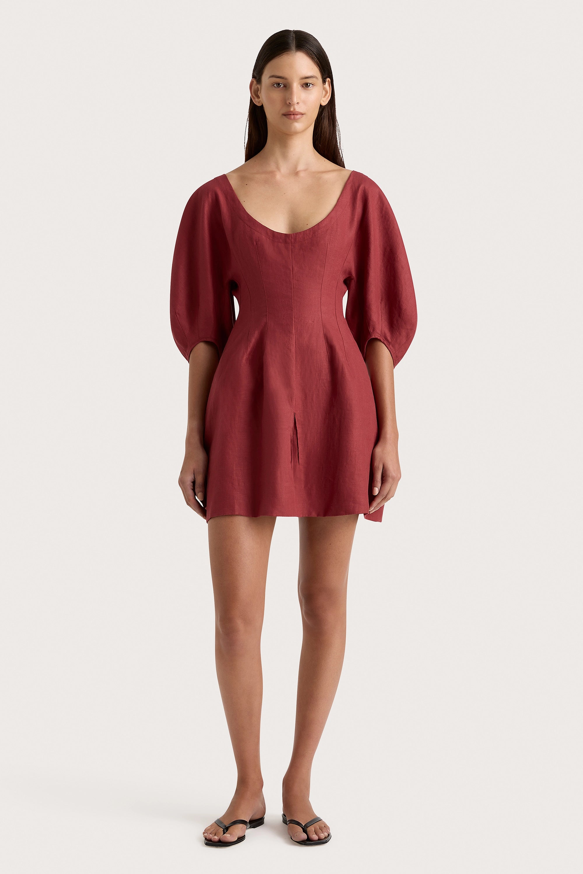 Mini dresses with mesh panels for a sexy and trendy look Raynara Mini Dress Wine - Final Sale Mini dresses with mesh panels for a sexy and trendy look Raynara Mini Dress Wine - Final Sale