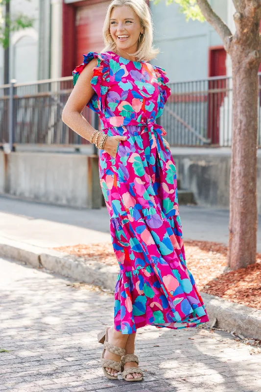 Midi dresses with patchwork patterns for a one - of - a - kind style Whatever It Takes Plum Purple Abstract Midi Dress Midi dresses with patchwork patterns for a one - of - a - kind style Whatever It Takes Plum Purple Abstract Midi Dress