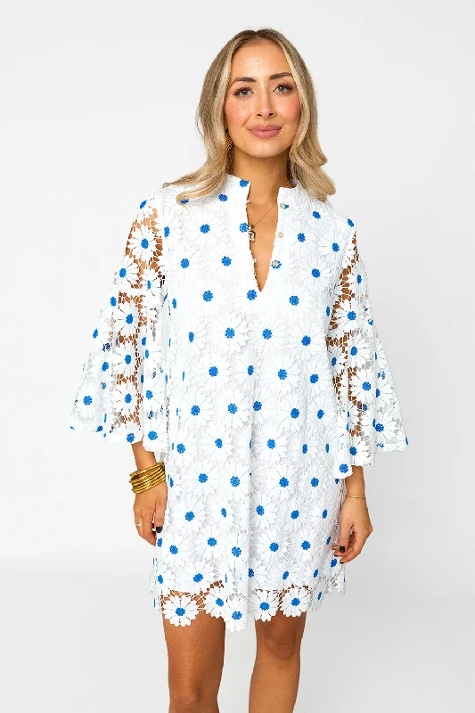Mini dresses with patchwork designs for a unique style Wren Lace Mini Dress - Ultramarine Mini dresses with patchwork designs for a unique style Wren Lace Mini Dress - Ultramarine