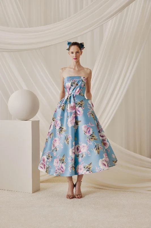 Midi dresses with keyhole backs for a flirty and unexpected detail Audrey+Brooks 6832