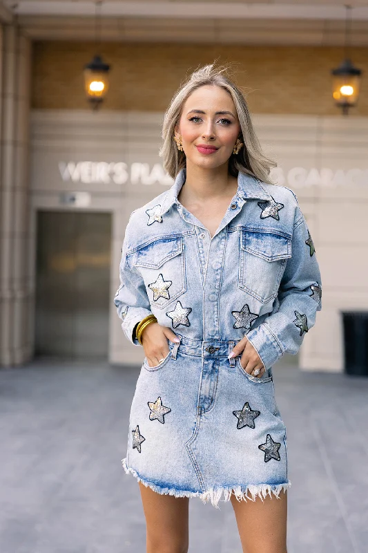Velvet mini dresses for autumn weddings Raelynn Denim Mini Dress - Denim