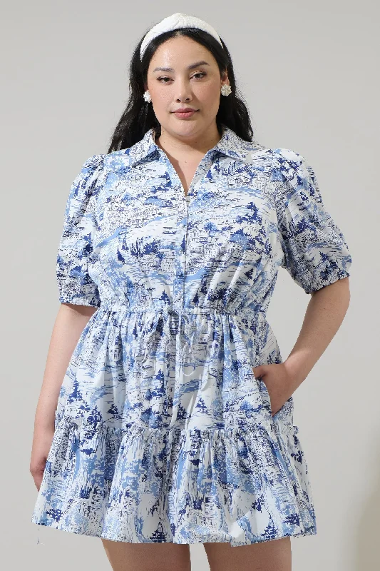 Mini dresses with ribbed textures for a unique appearance Francine Toile Stacie Button Down Mini Dress Curve Mini dresses with ribbed textures for a unique appearance Francine Toile Stacie Button Down Mini Dress Curve