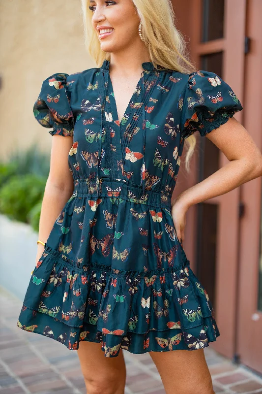 Mini dresses with pocket details for added functionality Clementine Elastic Waist Mini Dress- Dragonfly Mini dresses with pocket details for added functionality Clementine Elastic Waist Mini Dress- Dragonfly