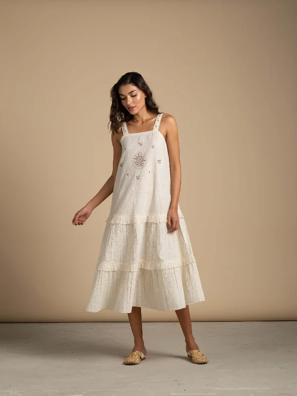Midi dresses with satin - finish fabrics for a luxurious feel Looking Glass Pinafore Midi dresses with satin - finish fabrics for a luxurious feel Looking Glass Pinafore