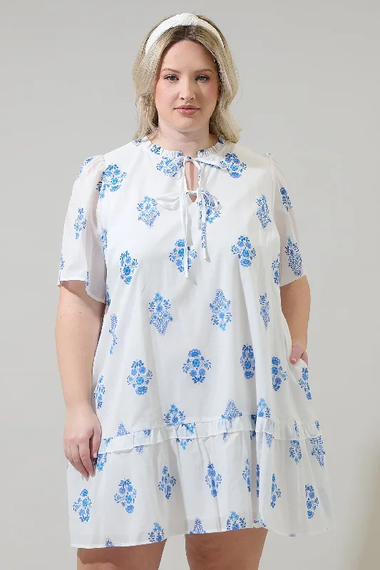 Ruffled mini dresses for a romantic touch Yila Floral Kuna Tiered Mini Dress Curve