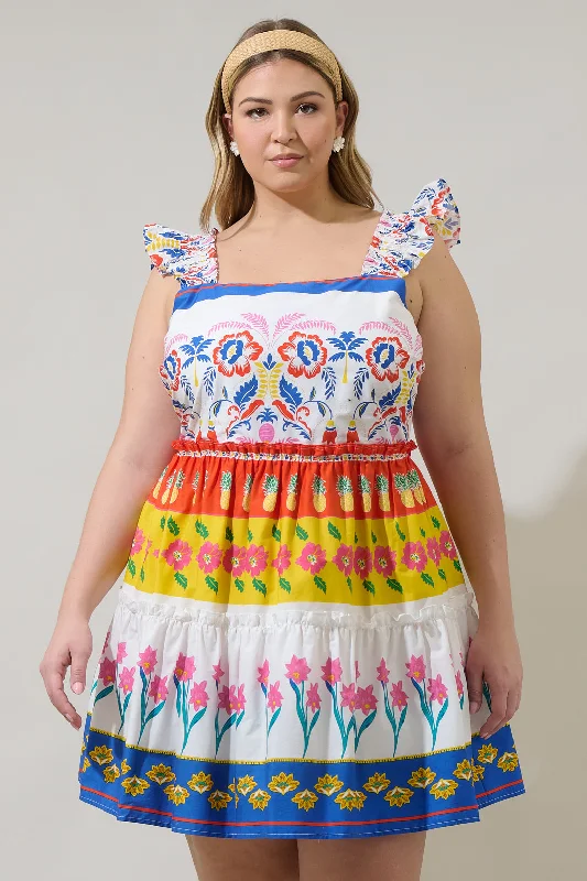 Mini dresses with gathered skirts for a voluminous effect Olympia Floral Ruffle Tiered Mini Dress Curve Mini dresses with gathered skirts for a voluminous effect Olympia Floral Ruffle Tiered Mini Dress Curve