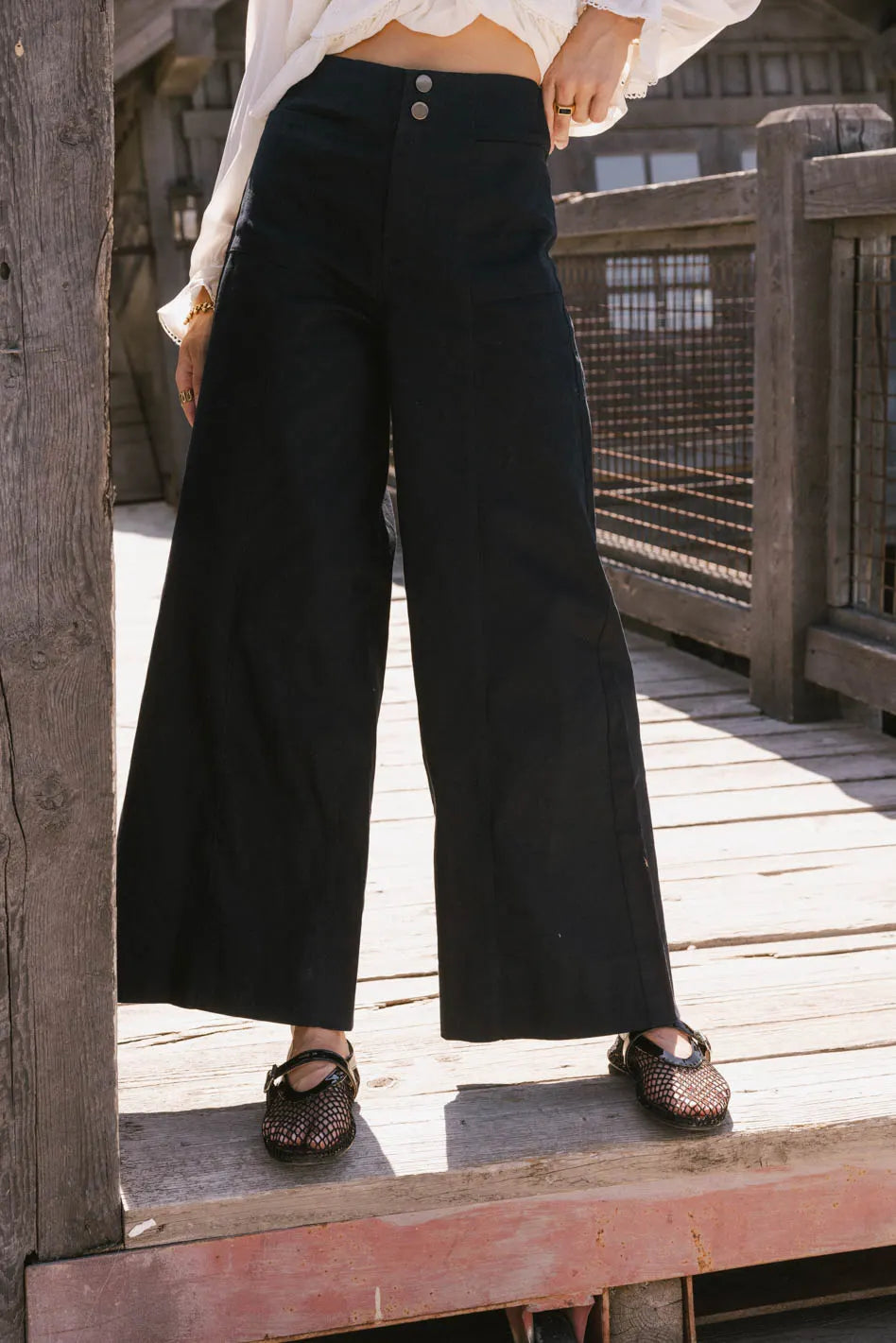 Aspen Wide Leg Slacks in Navy