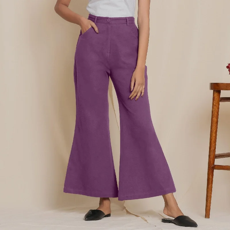 Grape Wine Warm Cotton Flannel Bootcut Pant