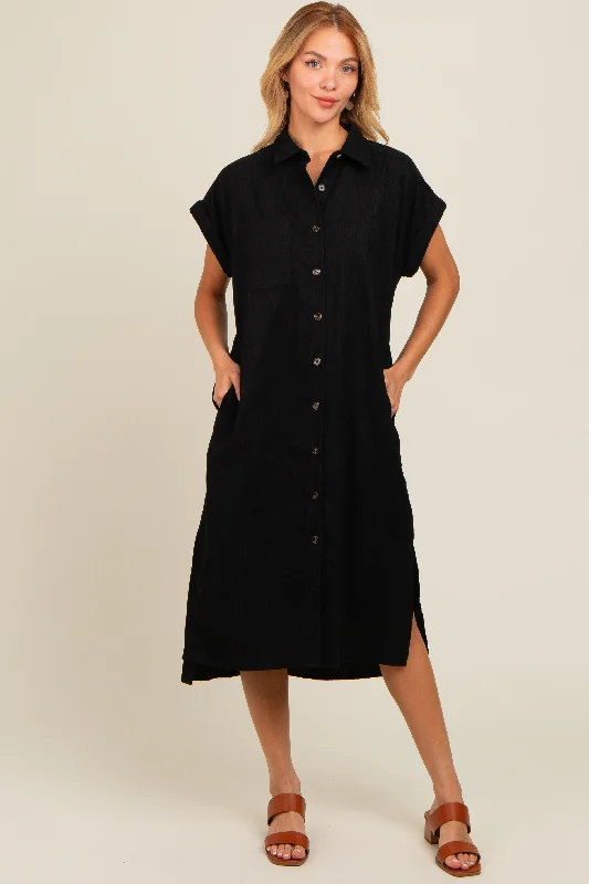 convertible women nursing bra with different stylesBlack Corduroy Button Down Midi Dress convertible women nursing bra with different stylesBlack Corduroy Button Down Midi Dress