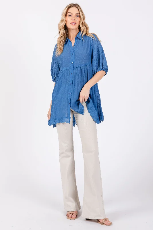 Blue Collared Lightweight Tunic