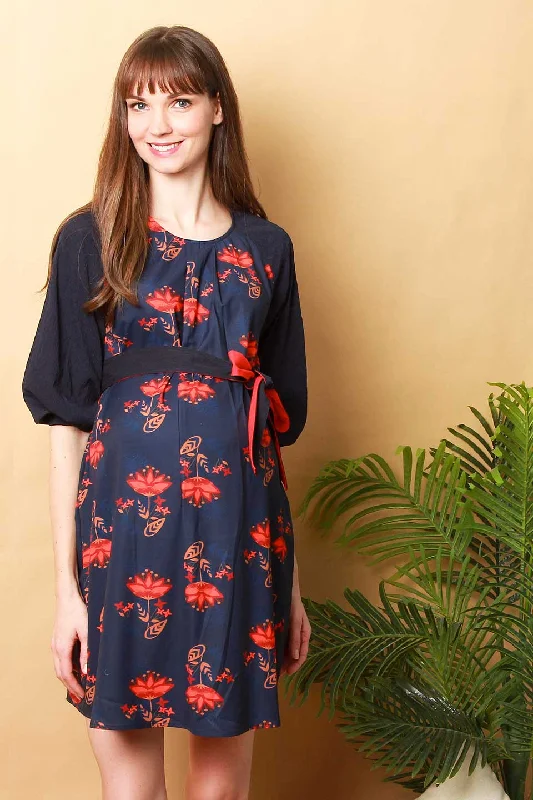 Crispina Nursing Dress Moroccan Navy