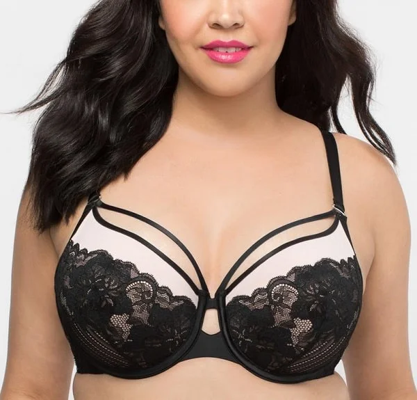 bondage inspired women lingerie for a kinky appealCurvy Couture Tulip Black Rose Push Up Bra DDD-H 1267E bondage inspired women lingerie for a kinky appealCurvy Couture Tulip Black Rose Push Up Bra DDD-H 1267E