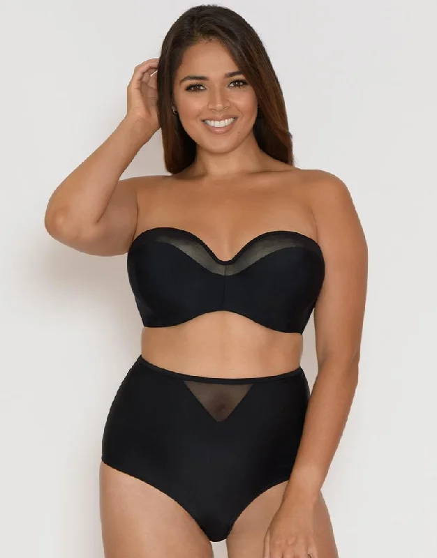 Curvy Kate Sheer Class Bandeau Bikini Top Black