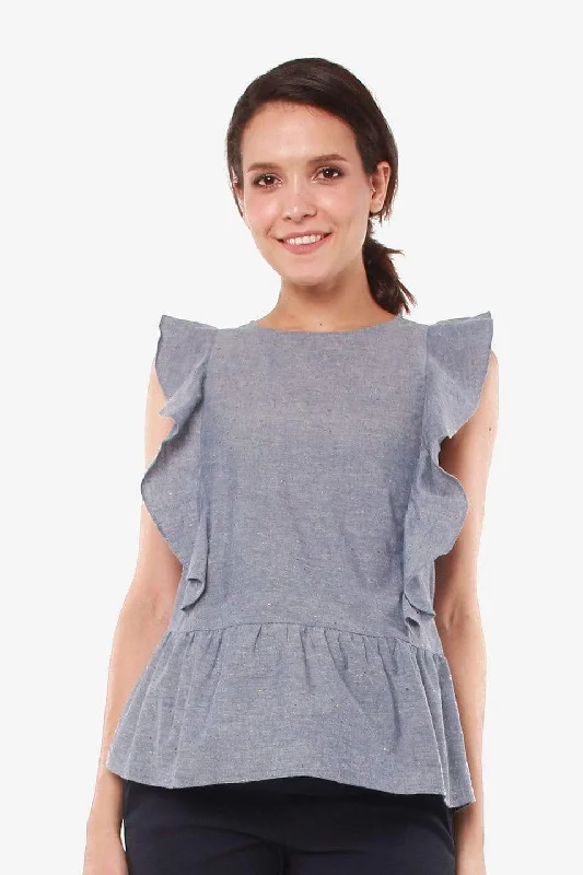 front closure women nursing braDaffodil Sleeveless Top Denim | Spring Maternity