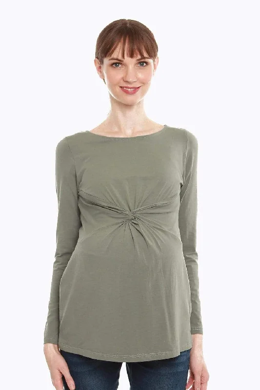 plus size women nursing braDarby Bamboo Cotton Long Sleeve Nursing Top Olive Green