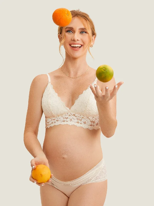 organic cotton women nursing braLace Plunge Nursing Bralette