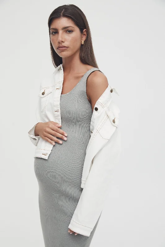 plain and simple women nursing braCoastline Knit Dress II (Washed Sage)