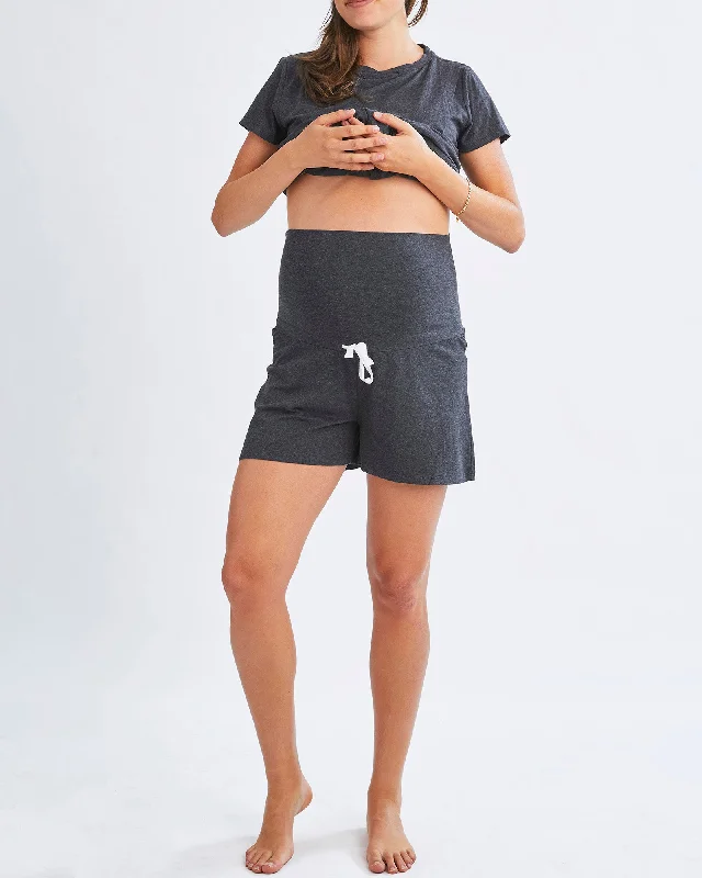 supportive women nursing bra for large bustsMaternity Lounge Shorts In Charcoal