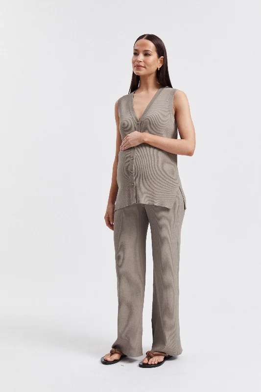 new mom's first women nursing braV Neck Rib Tank (Sage)