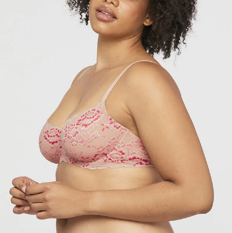 luxury brand women bra and panty sets for high - end qualityMontelle Flirt Rosedust/Raspberry Demi Lace Bra 9312 luxury brand women bra and panty sets for high - end qualityMontelle Flirt Rosedust/Raspberry Demi Lace Bra 9312