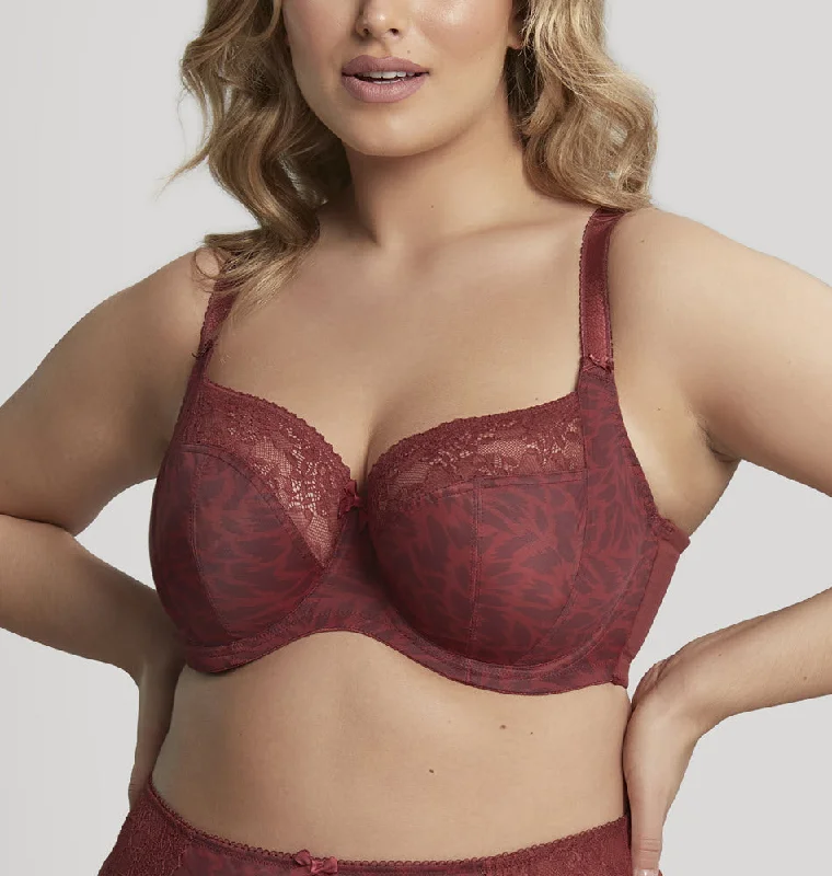 bridal women bra and panty sets for honeymoonPanache Sculptresse Chi Chi Red Animal Lace Bra 7695