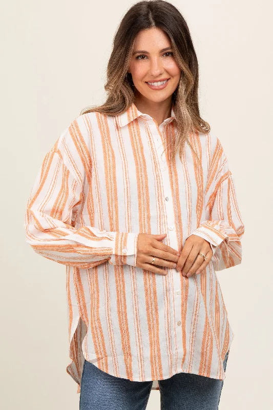 anti - bacteria women nursing braPeach Yarn Dye Stripe Button Down Maternity Top