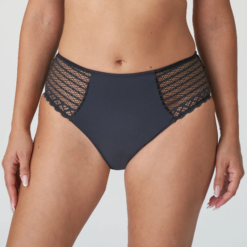 satin women bra and panty sets for a luxurious feelPrima Donna Twist East End Charcoal Full Brief Panty 0541931