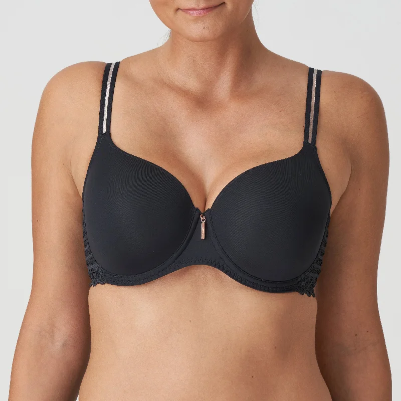 plus size lace women bra and panty setsPrima Donna Twist East End Charcoal Heart Shape T Shirt Bra 0241930