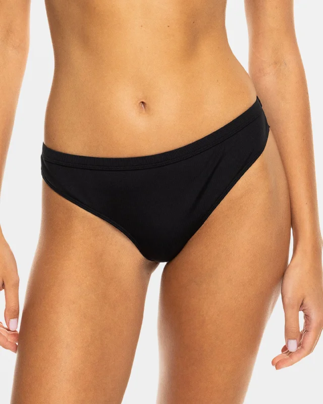 Roxy Pro The Snap Turn Cheeky Bikini Bottoms - Anthracite