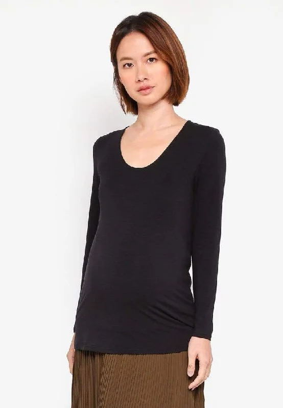 celebrity recommended women nursing braVera V-Neck Nursing Nursing Top Black