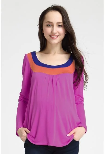 wireless women nursing bra for a natural feelElena Contrast Neck Maternity Top Royal Blue wireless women nursing bra for a natural feelElena Contrast Neck Maternity Top Royal Blue