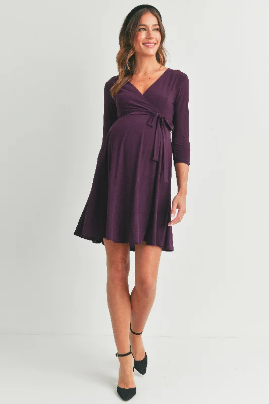 odor resistant women nursing braSurplice Wrap Maternity Nursing Dress with Tie