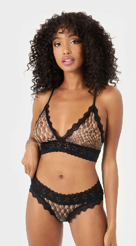 satin women bra and panty sets for a luxurious feelWild Crocodile Bra Set