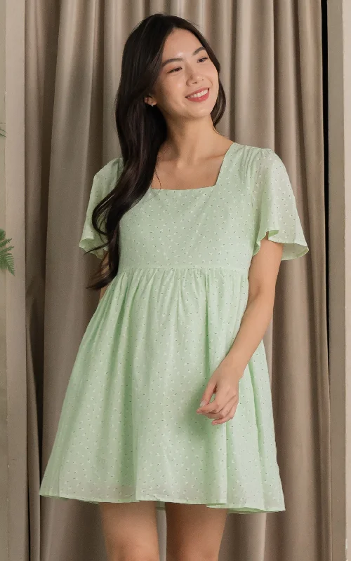 eco - friendly material women nursing braWren Floral Nursing Dress in Green