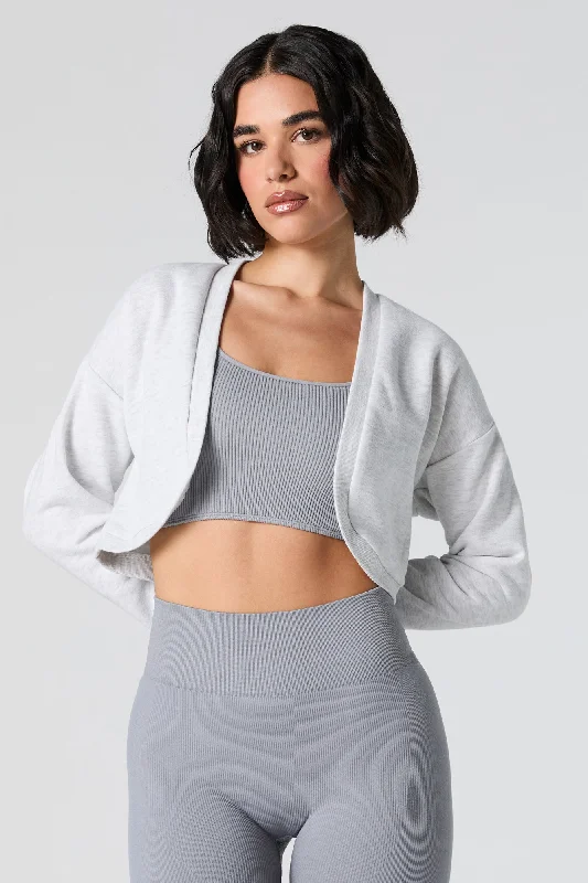 organic cotton women cardigan for an eco - friendly choiceFleece Cropped Shrug
