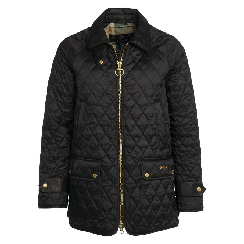 Water - resistant women's trench coats with adjustable cuffs for rainy daysBarbour Kelham Ladies Quilted Jacket - Black/Ancient Water - resistant women's trench coats with adjustable cuffs for rainy daysBarbour Kelham Ladies Quilted Jacket - Black/Ancient