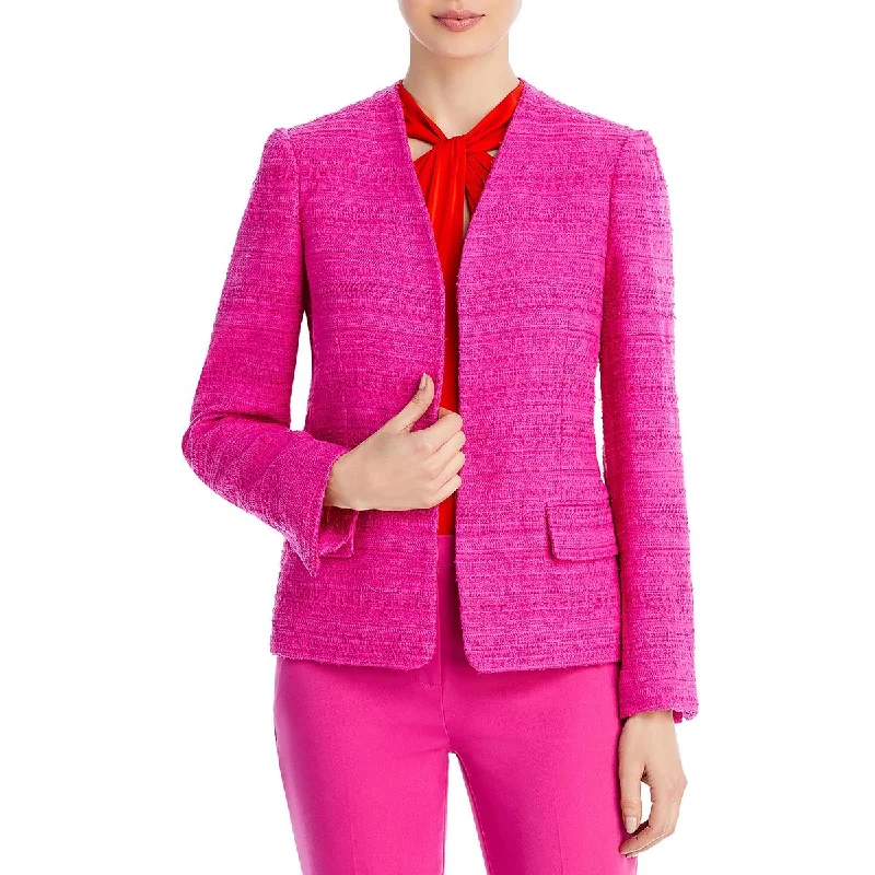 Double - Breasted Women's Polyester Blazers in Bright Colors for a Fun StyleElle Womens Tweed Business Open-Front Blazer Double - Breasted Women's Polyester Blazers in Bright Colors for a Fun StyleElle Womens Tweed Business Open-Front Blazer