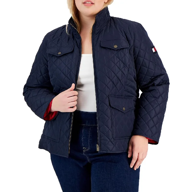 Women's knee - length wool blend coats with a fur collar for added warmthPlus Womens Lightweight Warm Quilted Coat Women's knee - length wool blend coats with a fur collar for added warmthPlus Womens Lightweight Warm Quilted Coat