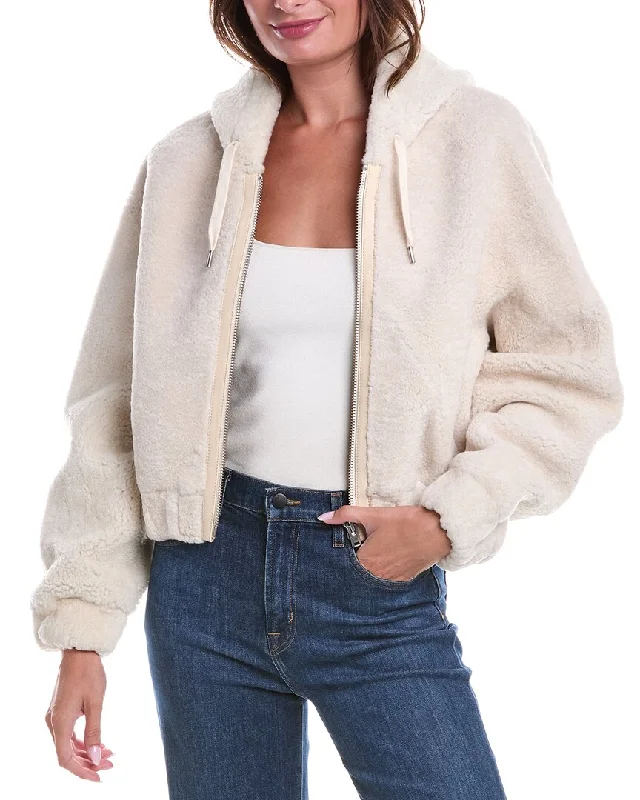 Hooded women's puffer coats in neon colors for high - visibility sportsIro Qaram Shearling Jacket Hooded women's puffer coats in neon colors for high - visibility sportsIro Qaram Shearling Jacket