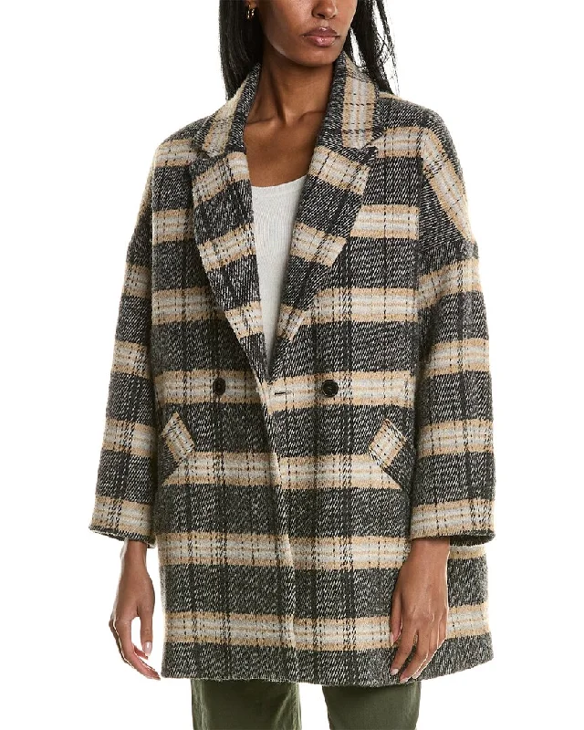 Women's reversible down coats with two - tone designs for versatile stylingBa&Sh Wool-Blend Coat Women's reversible down coats with two - tone designs for versatile stylingBa&Sh Wool-Blend Coat