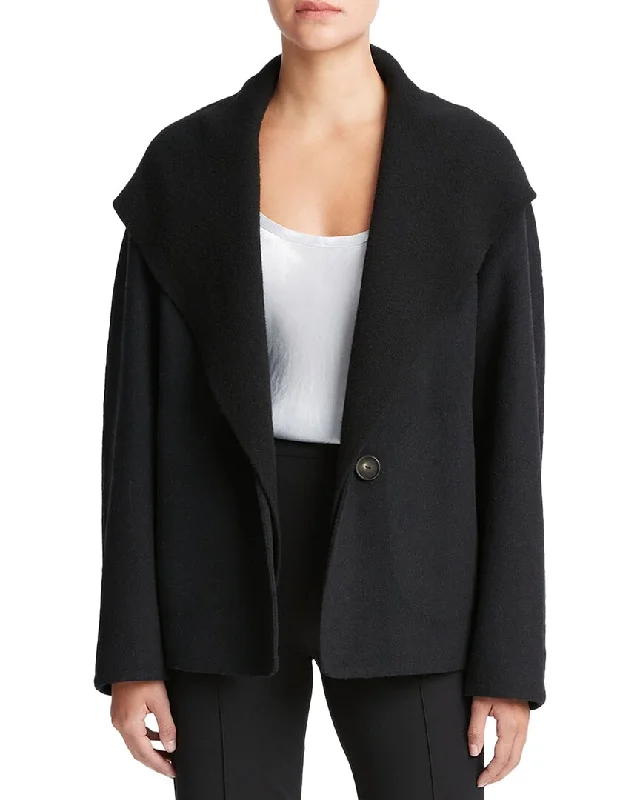 Women's pea coats with brass buttons for a nautical - inspired styleVince Knit Combo Wool-Blend Jacket Women's pea coats with brass buttons for a nautical - inspired styleVince Knit Combo Wool-Blend Jacket