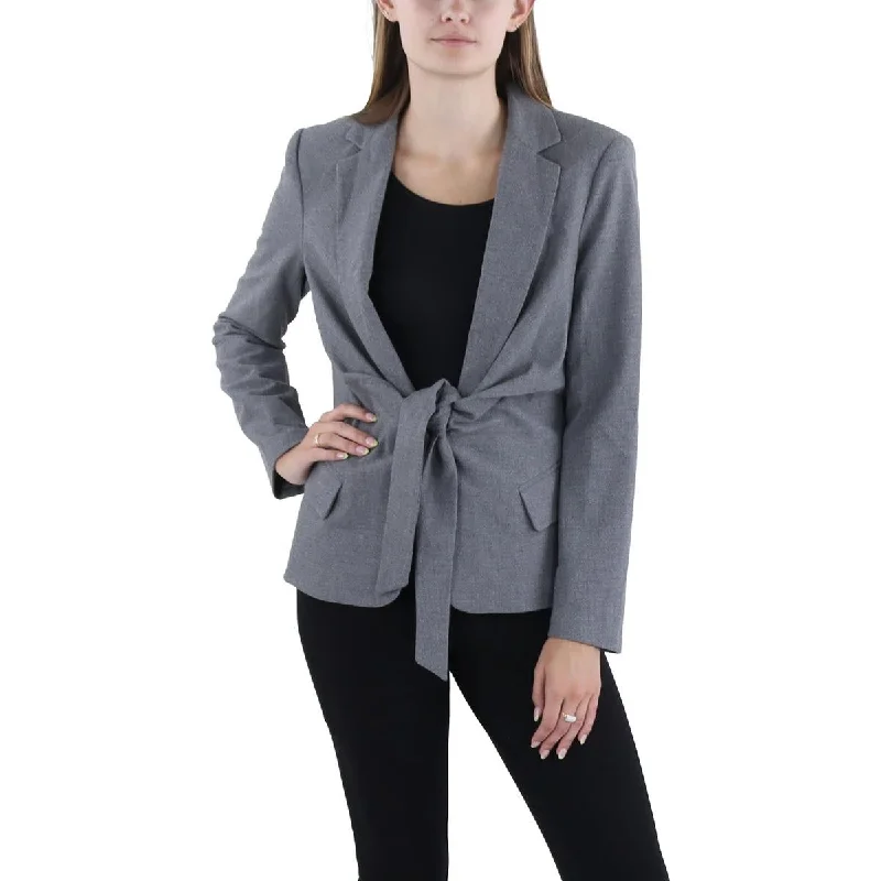 Women's Slim - Fit Blazers in Charcoal Gray for a Professional AppearanceWomens Heathered Tie Front Open-Front Blazer Women's Slim - Fit Blazers in Charcoal Gray for a Professional AppearanceWomens Heathered Tie Front Open-Front Blazer